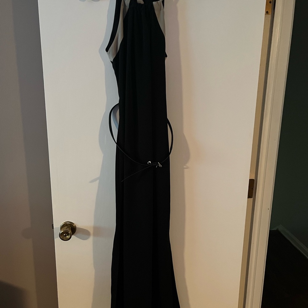 The Limited Black Embellished Halter Maxi Gown